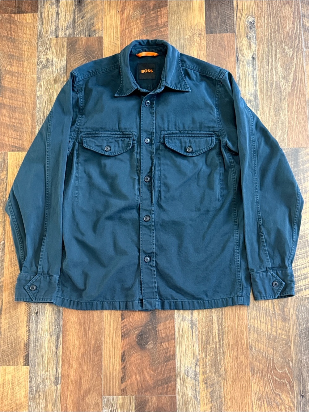 BOSS Hugo Boss Lovelock Overshirt Shacket Men’s Small Blue Utility Jacket